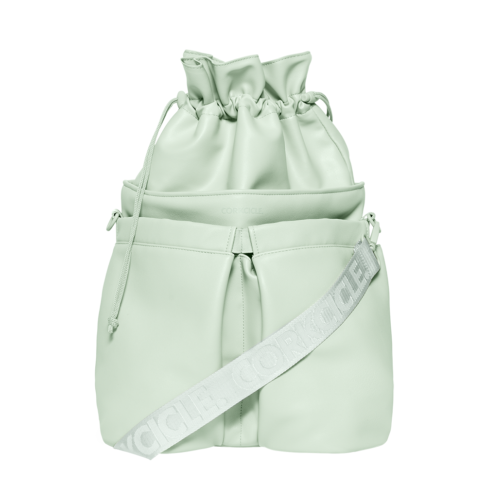 Beverage Bucket Bag - Outdoor Daily Pack Fit - Sage Mist - Vegan Leather